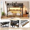 REDOM Etagenbett mit LED-Licht und Stauraum, Metallbett mit Schubladen & Regal (mit Aufbewahrungskorb, Kinderbett Metallbett, Jugendbett 140x200 cm), ohne Matratze Bild 2