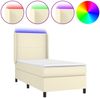 vidaXL Polsterbett mit Matratze & LED Creme 90x190 cm Kunstleder [3139237] Bild 2