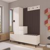 Garderoben-Set Ritmo version 7 – gefräste Kleiderschrank mit Polsterplatten, Schuhschrank, für Flur und Eingangsbereich (Cashmere, Trinity 08), 189 x 40 x 170 cm Bild 3