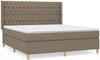 vidaXL Boxspringbett mit Matratze Taupe 180x200 cm Stoff 3132253 Bild 2