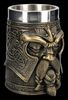 Figuren Shop GmbH Bierkrug Wikinger Krug Odin – Götter Kelch Fantasy Becher 500 ml Bierkrug Deko, Kunststein (Polyresin), Edelstahl Bild 2