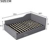 Merax Daybett Polsterbett 140x200cm Doppelbett Hydraulisches Stauraumbett Tagesbett Schlafsofa, grau Bild 4