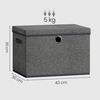 SONGMICS Aufbewahrungsboxen 3er-Set, Ordnungsbox, stapelbar mit Griffen, 43 x 30 x 30 cm, dunkelgrau Bild 5