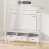 TV-Schrank 140 x 34 x 45 cm in Weiß aus Spanplatte mit 3 Schubladen und Kabeldurchführung Bild 4