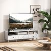 TV-Schrank 140 x 34 x 45 cm in Weiß aus Spanplatte mit 3 Schubladen und Kabeldurchführung Bild 3