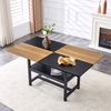 Esstisch 160 x 90 x 76 cm mit Ablage, MDF und Metall, industrial in Braun/Schwarz Bild 2