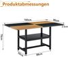 Esstisch 160 x 90 x 76 cm mit Ablage, MDF und Metall, industrial in Braun/Schwarz Bild 5