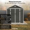 STEELSØN 'Novara' Gerätehaus Satteldach, Kunststoff, dunkelgrau mit Holzoptik, wetterfest, 226x200x230 cm, abschließbar, Gartenhaus mit Fenster Bild 3