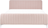 Bett mit Lattenrost LUNAN 180 x 200 cm Samtstoff Pastellrosa Bild 4