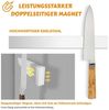 BlingBin Wand-Magnet Messer-Leiste 30 cm Magnetleiste Messer, Messerhalter aus Edelstahl mit 3 Haken (2tlg), Rostfreie Magnetleiste Für Küchenmesser Werkzeuge Utensilien Bild 3