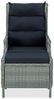 vidaXL Verstellbarer Gartensessel mit Fußhocker Poly Rattan Hellgrau 313304 Bild 2
