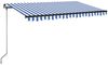 vidaXL Markise Manuell Einziehbar 400x350 cm Blau und Weiß 3069176 Bild 2