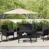 Yaheetech Balkonset Gartenmöbel-Set, 4-er Set Rattanmöbel Gartenlounge-Set für 4 Personen, Rattan Schwarz Bild 3