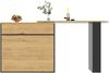 MODFU Bartisch 360° Drehbarer Bartisch,Kücheninsel, Reversibel Tisch (Ausziehbarer Bartisch mit Stauraum (138-204×39×104 cm), 360° drehbar, moderner Bar-Tisch mit Regalen und Glas, flexibel, 1-St, 138-204×39×104cm), 360° drehbare Essbar Bild 5