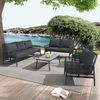 Merax Gartenmöbel-Set, 7 Sitzplätze, 1 Couchtisch, PE-Rattan / gehärtetes Glas, grau Bild 5