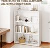 oyajia Bücherregal Bücherregal 100cm für Wohnzimmer Home Office,3-Stöckiges, Standregal, Büroregal, 3 Fächer, Holzwerkstoff, 60/ 80 x 24 x 100 cm (BxTxH) Bild 3