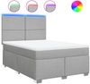 vidaXL Boxspringbett mit Matratze Hellgrau 140x190 cm Stoff 3292776 Bild 2