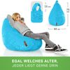 Green Bean® Plüsch Sitzsack 45x45x60cm - Indoor Sitzkissen mit 120L EPS Perlen Füllung Kuschelig Waschbar - Hellblau Bild 4