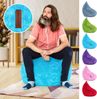 Green Bean® Plüsch Sitzsack 45x45x60cm - Indoor Sitzkissen mit 120L EPS Perlen Füllung Kuschelig Waschbar - Hellblau Bild 2