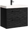 Badplaats Badmöbel Set mit Waschbecken und Unterschrank Etna 60 x 35 cm Schwarz Matt - Waschbeckenunterschrank mit Soft-Close und Waschbecken Bild 1