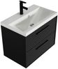 Badplaats Badmöbel Set mit Waschbecken und Unterschrank Etna 60 x 35 cm Schwarz Matt - Waschbeckenunterschrank mit Soft-Close und Waschbecken Bild 2