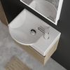 Alpenberger Badmöbel-Set - Gäste WC Waschbecken mit Unterschrank 45 cm Breit, (Badschrank 2-tlg, Waschtisch hängend), Waschbeckenunterschrank mit Softclose - Eiche Hell - Links Becken Bild 4
