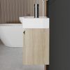 Alpenberger Badmöbel-Set - Gäste WC Waschbecken mit Unterschrank 45 cm Breit, (Badschrank 2-tlg, Waschtisch hängend), Waschbeckenunterschrank mit Softclose - Eiche Hell - Links Becken Bild 3