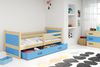 BMS Kinderbett Rico Kiefer Blau mit Bettkasten und 2 Matratzen Bild 4