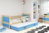 BMS Kinderbett Rico Kiefer Blau mit Bettkasten und 2 Matratzen Bild 2