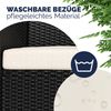 Casaria Gartenbank Poly Rattan Tisch inkl. 7cm Auflagen Schwarz Bild 4