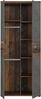 Forte WINNIE Kleiderschrank 80, rustikaler Drehtürenschrank, 2-türig, Einlegeböden, geräumig, Old Wood Vintage Holzdekor/Betonoptik Dunkelgrau, 79,9 cm breit x 189 cm hoch x 53,7 cm tief Bild 4
