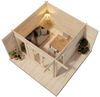 Alpholz Gardenlounge Cube Gartenhaus aus Holz Holzhaus mit 44 mm Wandstärke inklusive Terrasse Blockbohlenhaus Bild 3