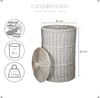 Casa Moro Wäschekorb Wäschekorb mit Deckel Rattan 75L Wäschesammler White Wash Korb (Wäschekorb mit Deckel & Baumwollsack), handgeflochten, mit Deckel, inkl. Baumwollsack, luftdurchlässig Bild 2
