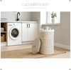 Casa Moro Wäschekorb Wäschekorb mit Deckel Rattan 75L Wäschesammler White Wash Korb (Wäschekorb mit Deckel & Baumwollsack), handgeflochten, mit Deckel, inkl. Baumwollsack, luftdurchlässig Bild 4