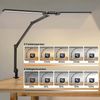 Jibenhome LED Schreibtischlampe LED Tischlampe Architektenlampe Doppelkopf Dimmbar,mit Klemme, Schwenkarm Schreibtischlampen,5 Farbtemperaturen,Ultra Bright Bild 3