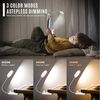 LQWELL LED Leselampe Leselampe Buch Klemme im Bett, USB Wiederaufladbare Leselicht, LED fest integriert, mit 3 Farbtemperaturen, 10 Helligkeitsstufen & Stufenloses Dimmen, 360° Flexibel Buchlampe für Kinder, Buchliebhaber Bild 2