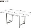 KLAM HOME Esstisch Ausziehbarer Esstisch 140/180x80 cm, ausziehbare Länge 180 cm (versilberte Metallbeine, moderner Stil, hochfeste Legierungshalterung), geeignet für 4–6 Personen, weiße + versilberte Tischbeine Bild 2