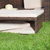 Gartensofa Fußbank Lounge Polyrattan Outdoormöbel Sitzgarnitur Couchset braun Bild 5