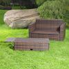 Gartensofa Fußbank Lounge Polyrattan Outdoormöbel Sitzgarnitur Couchset braun Bild 3