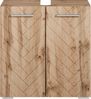 Badplaats Waschbeckenunterschrank Jupiter 60 x 30 cm Eiche Fischgrät - Stehender Badezimmerschrank mit 2 Türen und Montagematerial Bild 3
