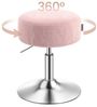 Schminkhocker, Schminkstuhl, Sitzhocker, höhenverstellbar, 360° drehbar, PU, dicke Polsterung, für Schlafzimmer, Küche, Esszimmer, pastellrosa Bild 3