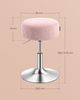 Schminkhocker, Schminkstuhl, Sitzhocker, höhenverstellbar, 360° drehbar, PU, dicke Polsterung, für Schlafzimmer, Küche, Esszimmer, pastellrosa Bild 5