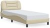vidaXL Bettgestell mit LED ohne Matratze "Hvar" Creme 90x200 cm Stoff 3213681 Bild 2