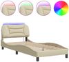 vidaXL Bettgestell mit LED ohne Matratze "Hvar" Creme 90x200 cm Stoff 3213681 Bild 5