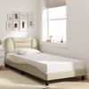 vidaXL Bettgestell mit LED ohne Matratze "Hvar" Creme 90x200 cm Stoff 3213681 Bild 4
