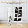 Abschließbarer Schmuckschrank Stehendes Design mit verstellbarem Winkel mit Ganzkörperspiegel 45 x 37 x 160 cm Weiß Bild 3