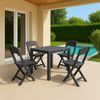 Dmora Outdoor Lounge Set Sanzeno, Outdoor oder Indoor Lounge Set, Quadratischer Tisch mit 2 Klappstühlen, Made in Italy, Anthrazit Bild 2