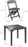 Dmora Outdoor Lounge Set Sanzeno, Outdoor oder Indoor Lounge Set, Quadratischer Tisch mit 2 Klappstühlen, Made in Italy, Anthrazit Bild 3