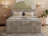 Boxspringbett mit zwei Multipocket-Matratzen und Topper, Doppelbett aus Cordstoff, zwei Bettkästen - TILIANO KING DUO - 160 x 200 cm - Hellbraun Cord - H3 Bild 4