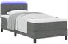 vidaXL Boxspringbett mit Matratze mit LED Dunkelgrau 90 x 200 cm Stoff 3342255 Bild 3